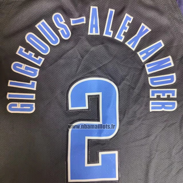 Maillot Oklahoma City Thunder Shai Gilgeous-Alexander NO 2 Earned Authentique Noir